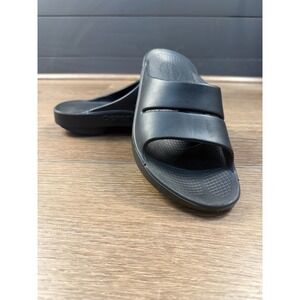 OOFOS OOahh Slide Sandals Black Women's Comfort Recovery Shoes Size M6 W8